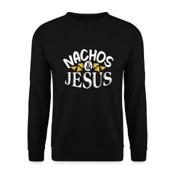 Nacho Lover Nacho Gift Mexican Food - Unisex Sweatshirt - black - Front - Alina (178cm) & Michal (187cm)