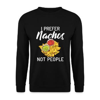 Nacho Lover Nacho Geschenk Mexikanisches Essen - Unisex Pullover - Schwarz - Vorne - Alina (178cm) & Michal (187cm)