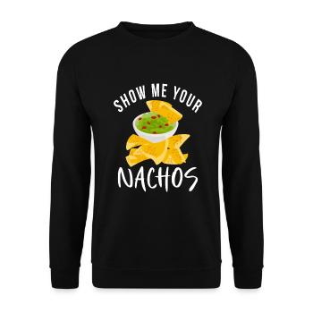 Nacho Lover Nacho Gift Mexican Food - Unisex Sweatshirt - black - Front - Alina (178cm) & Michal (187cm)