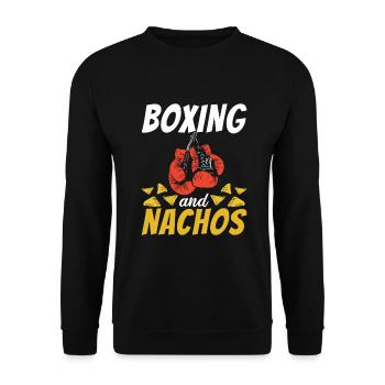Nacho Lover Nacho Gift Mexican Food - Unisex Sweatshirt - black - Front - Alina (178cm) & Michal (187cm)