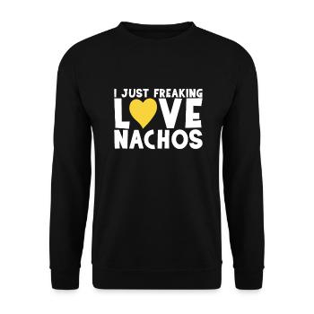 Nacho Lover Nacho Geschenk Mexikanisches Essen - Unisex Pullover - Schwarz - Vorne - Alina (178cm) & Michal (187cm)