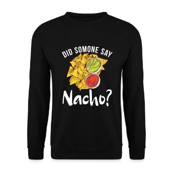Nacho Lover Nacho Gift Mexican Food - Unisex Sweatshirt - black - Front - Alina (178cm) & Michal (187cm)