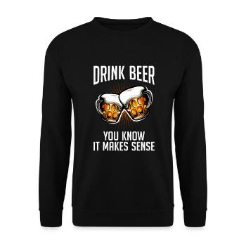 Beer Drinker Beer Gifts - Unisex Sweatshirt - black - Front - Alina (178cm) & Michal (187cm)