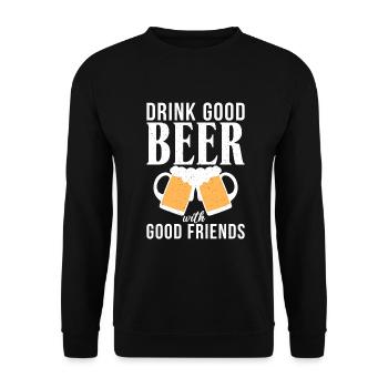 Beer Drinker Beer Gifts - Unisex Sweatshirt - black - Front - Alina (178cm) & Michal (187cm)