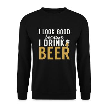 Beer Drinker Beer Gifts - Unisex Sweatshirt - black - Front - Alina (178cm) & Michal (187cm)
