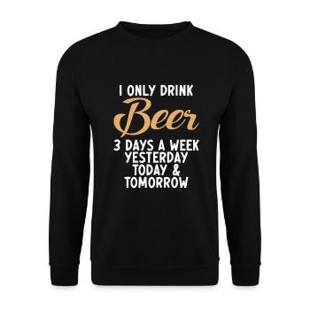 Beer Drinker Beer Gifts - Unisex Sweatshirt - black - Front - Alina (178cm) & Michal (187cm)