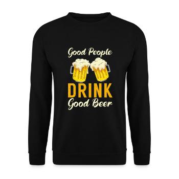 Beer Drinker Beer Gifts - Unisex Sweatshirt - black - Front - Alina (178cm) & Michal (187cm)
