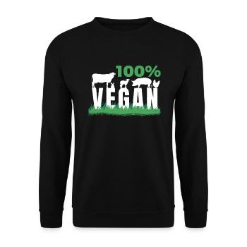Veggie-Liebhaber-veganes Geschenk - Unisex Pullover - Schwarz - Vorne - Alina (178cm) & Michal (187cm)