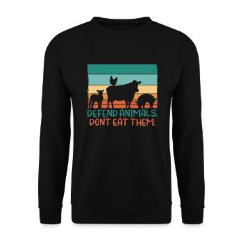 Veggie Lover Vegan Gift - Unisex Sweatshirt - black - Front - Alina (178cm) & Michal (187cm)