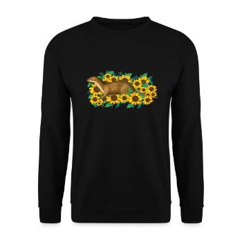 Eurasian river otter - Unisex Sweatshirt - black - Front - Alina (178cm) & Michal (187cm)