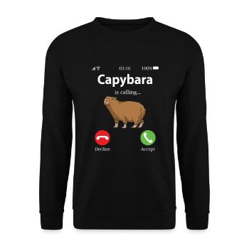 capybara - Sweat-shirt Unisexe - noir - Devant - Alina (178cm) & Michal (187cm)