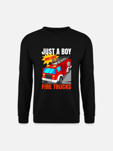 feuerwehr feuerwehrauto Jungen - Unisex Pullover - Schwarz