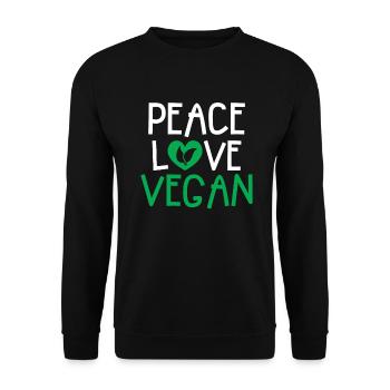 Veggie Lover Vegan Gift - Unisex Sweatshirt - black - Front - Alina (178cm) & Michal (187cm)