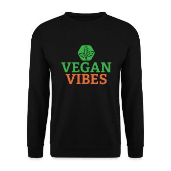Veggie Lover Vegan Gift - Unisex Sweatshirt - black - Front - Alina (178cm) & Michal (187cm)
