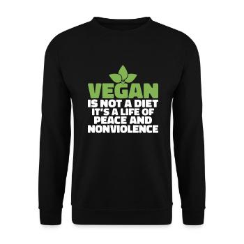 Veggie Lover Vegan Gift - Unisex Sweatshirt - black - Front - Alina (178cm) & Michal (187cm)