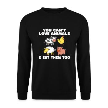 Veggie Lover Vegan Gift - Unisex Sweatshirt - black - Front - Alina (178cm) & Michal (187cm)