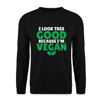 Veggie Lover Vegan Gift - Unisex Sweatshirt - black - Front - Alina (178cm) & Michal (187cm)