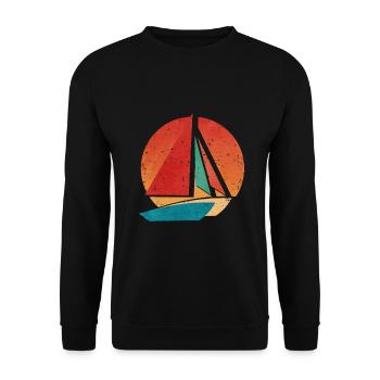 Retro Catamaran - Unisex Sweatshirt - black - Front - Alina (178cm) & Michal (187cm)
