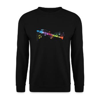 Klarinette - Unisex Pullover - Schwarz - Vorne - Alina (178cm) & Michal (187cm)