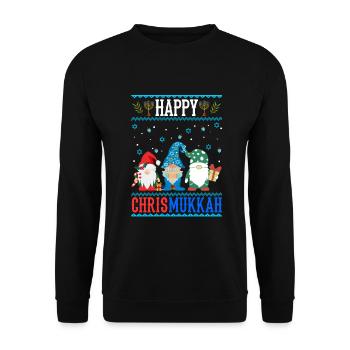 Merry Chrismukkah Dwarves Christmas Hanukkah - Unisex Sweatshirt - black - Front - Alina (178cm) & Michal (187cm)
