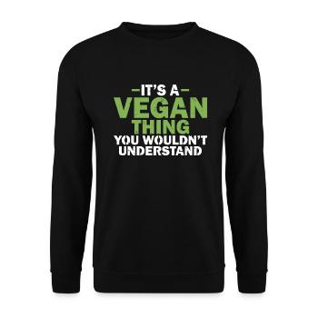 Veggie Lover Vegan Gift - Unisex Sweatshirt - black - Front - Alina (178cm) & Michal (187cm)