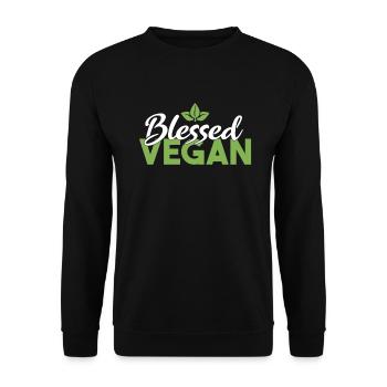 Veggie Lover Vegan Gift - Unisex Sweatshirt - black - Front - Alina (178cm) & Michal (187cm)