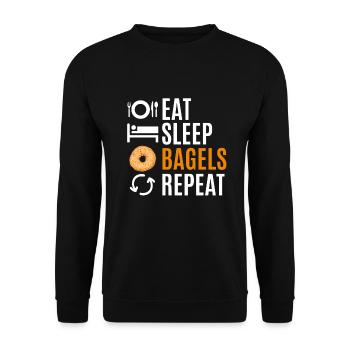 Bagel Bagels Geschenk - Unisex Pullover - Schwarz - Vorne - Alina (178cm) & Michal (187cm)