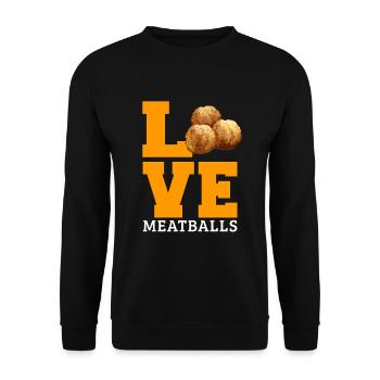 Meatball Meatball Food Gift - Unisex Sweatshirt - black - Front - Alina (178cm) & Michal (187cm)