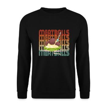 Meatball Meatball Food Gift - Unisex Sweatshirt - black - Front - Alina (178cm) & Michal (187cm)