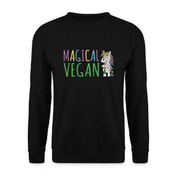 Veggie Lover Vegan Gift - Unisex Sweatshirt - black - Front - Alina (178cm) & Michal (187cm)