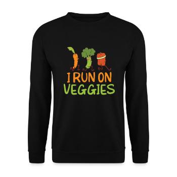 Veggie Lover Vegan Gift - Unisex Sweatshirt - black - Front - Alina (178cm) & Michal (187cm)