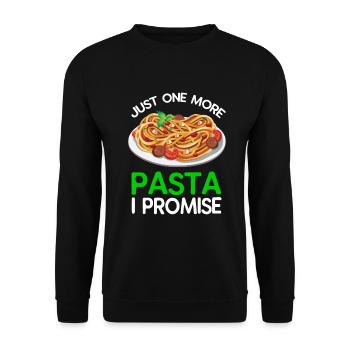Nur noch eine Pasta, versprochen - Unisex Pullover - Schwarz - Vorne - Alina (178cm) & Michal (187cm)
