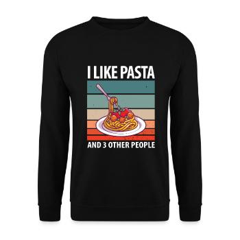 I like pasta and 3 other people - Unisex Sweatshirt - black - Front - Alina (178cm) & Michal (187cm)