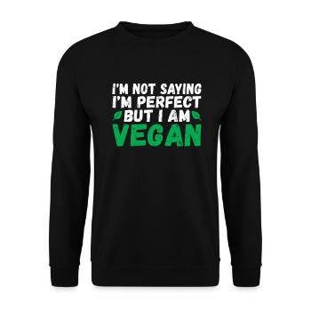 Veggie Lover Vegan Gift - Unisex Sweatshirt - black - Front - Alina (178cm) & Michal (187cm)