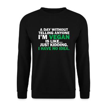 Veggie Lover Vegan Gift - Unisex Sweatshirt - black - Front - Alina (178cm) & Michal (187cm)