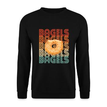 Bagel Bagels Geschenk - Unisex Pullover - Schwarz - Vorne - Alina (178cm) & Michal (187cm)