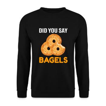 Bagel Bagels Geschenk - Unisex Pullover - Schwarz - Vorne - Alina (178cm) & Michal (187cm)