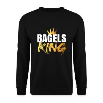 Bagel Bagels Geschenk - Unisex Pullover - Schwarz - Vorne - Alina (178cm) & Michal (187cm)
