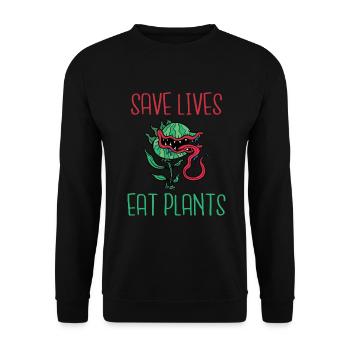 Veggie Lover Vegan Gift - Unisex Sweatshirt - black - Front - Alina (178cm) & Michal (187cm)