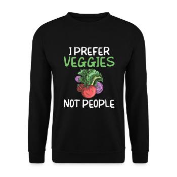 Veggie Lover Vegan Gift - Unisex Sweatshirt - black - Front - Alina (178cm) & Michal (187cm)
