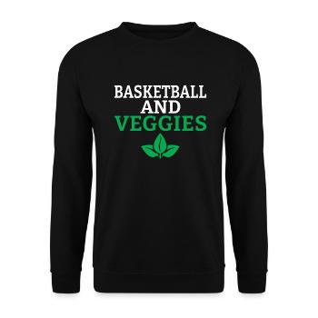 Veggie Lover Vegan Gift - Unisex Sweatshirt - black - Front - Alina (178cm) & Michal (187cm)