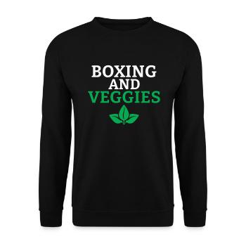 Veggie Lover Vegan Gift - Unisex Sweatshirt - black - Front - Alina (178cm) & Michal (187cm)