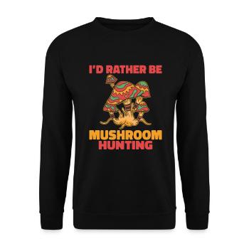 Fungi Hunter Mushroom Hunter Gifts - Unisex Sweatshirt - black - Front - Alina (178cm) & Michal (187cm)