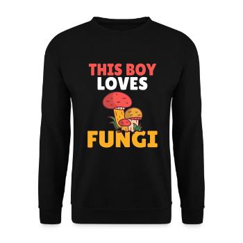 Fungi Hunter Mushroom Hunter Gifts - Unisex Sweatshirt - black - Front - Alina (178cm) & Michal (187cm)