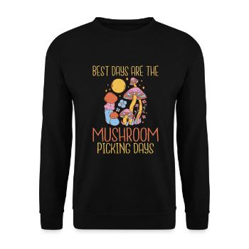 Fungi Hunter Mushroom Hunter Cadeaux - Sweat-shirt Unisexe - noir - Devant - Alina (178cm) & Michal (187cm)