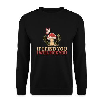 Pilzjäger Pilzjäger Geschenke - Unisex Pullover - Schwarz - Vorne - Alina (178cm) & Michal (187cm)