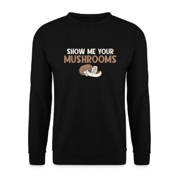 Pilzjäger Pilzjäger Geschenke - Unisex Pullover - Schwarz - Vorne - Alina (178cm) & Michal (187cm)