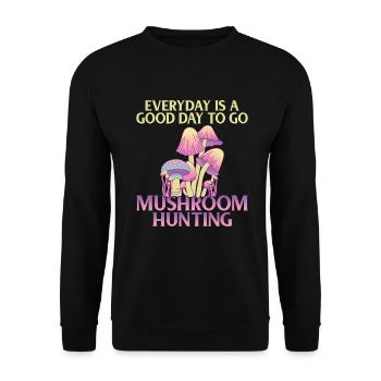 Fungi Hunter Mushroom Hunter Cadeaux - Sweat-shirt Unisexe - noir - Devant - Alina (178cm) & Michal (187cm)