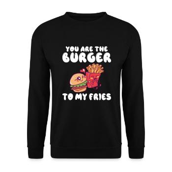 French Fries Lover Fast Food Gifts - Unisex Sweatshirt - black - Front - Alina (178cm) & Michal (187cm)
