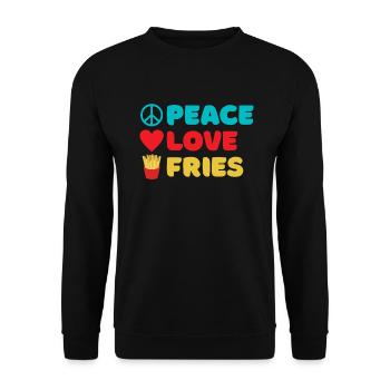 French Fries Lover Fast Food Gifts - Unisex Sweatshirt - black - Front - Alina (178cm) & Michal (187cm)